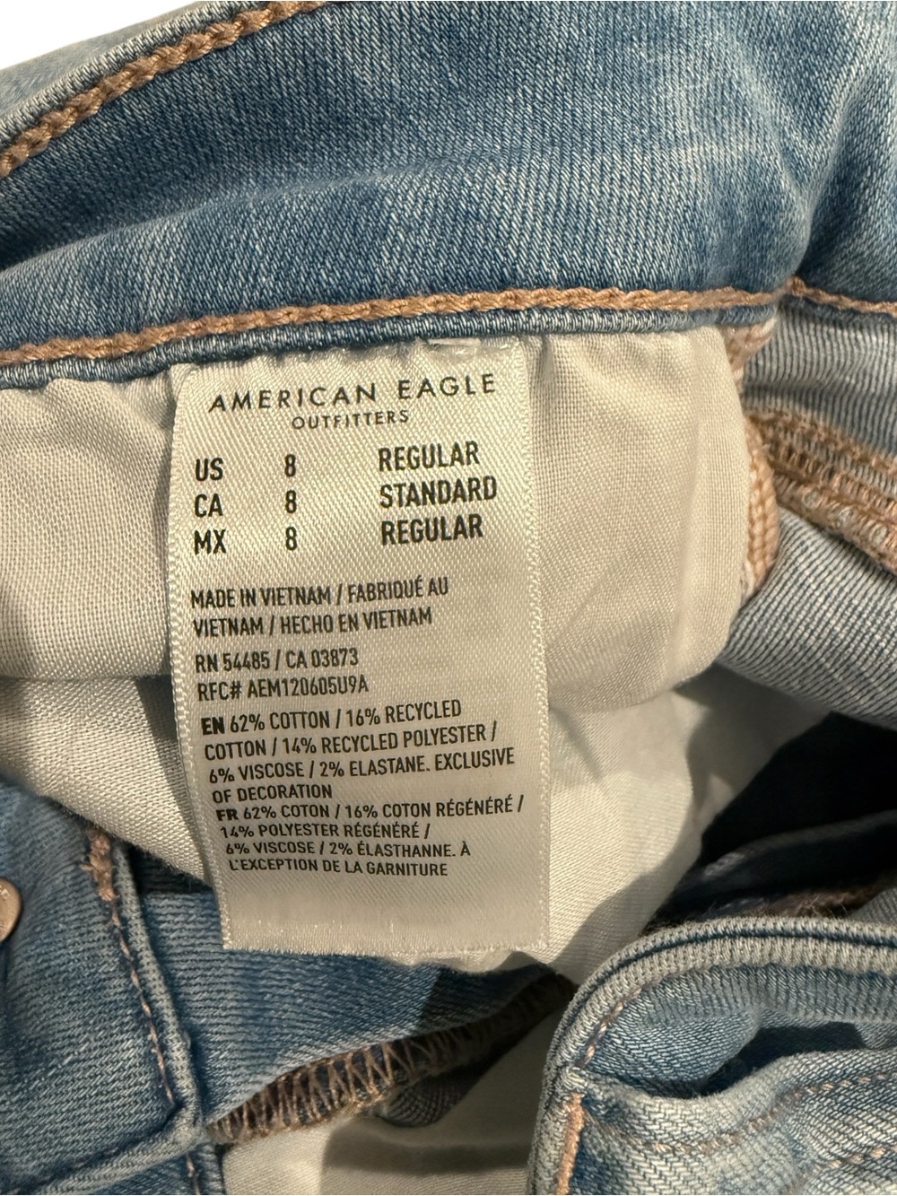American Eagle Outfitters High Rise Skinny Jeans - Light Wash - Picture 3 of 13